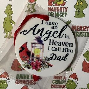 Christmas Memorial Ornament with Cardinal and Lantern